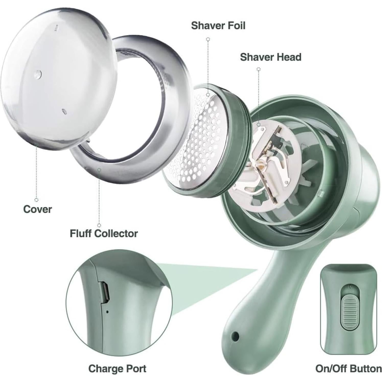 Afeitadora de tela eléctrica Bubbacare USB 6 cuchillas 8W