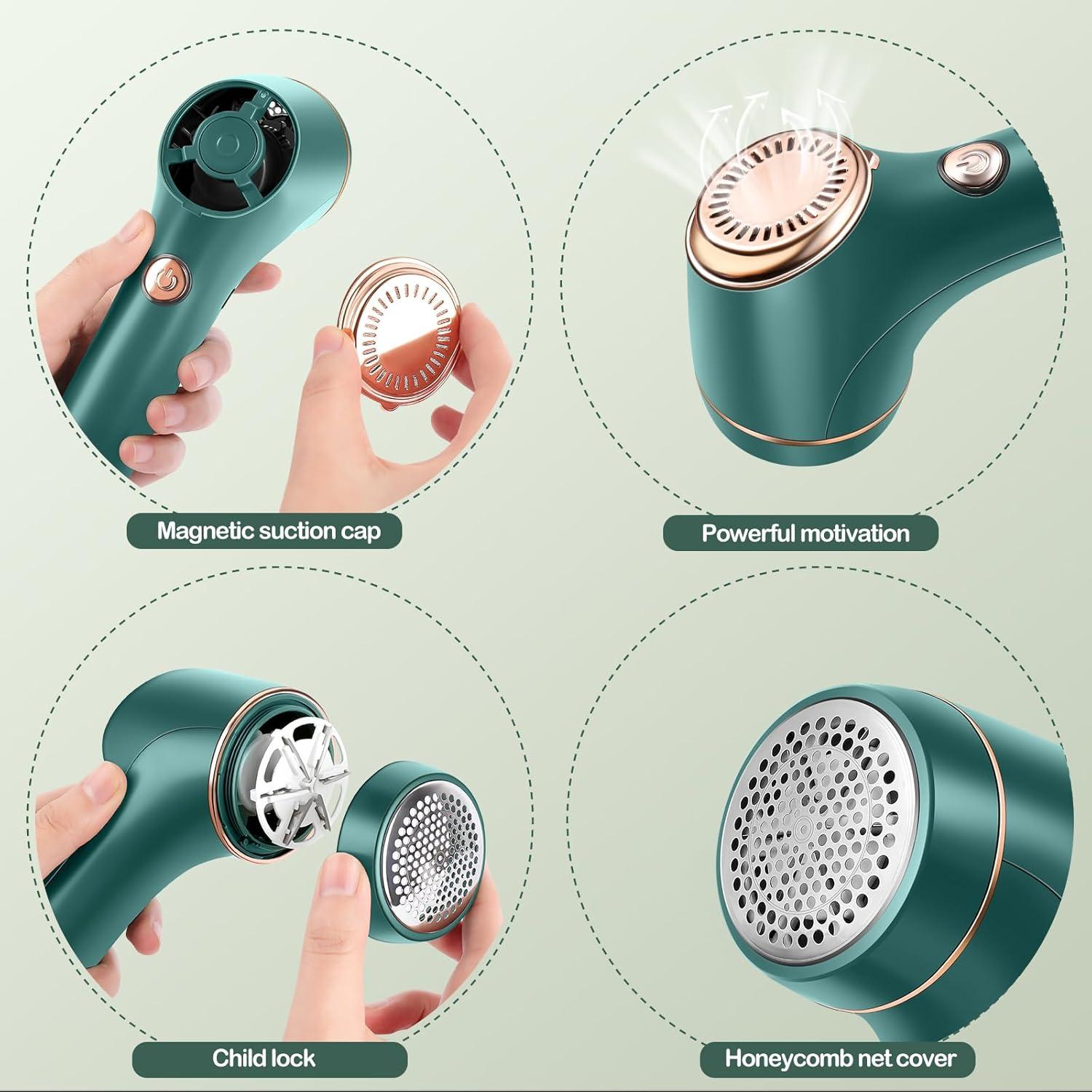 Raspador de Pelusa Recargable hYwecy Verde 1200mAh