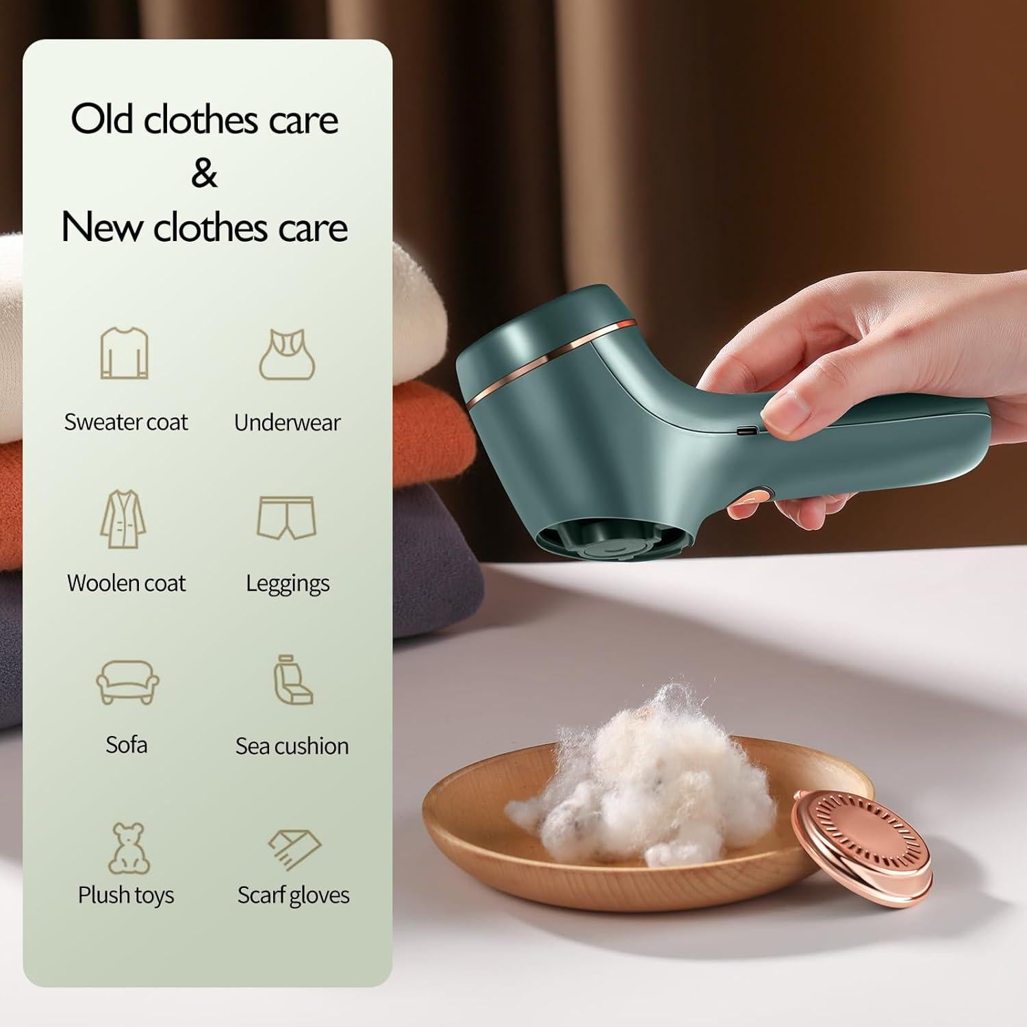 Raspador de Pelusa Recargable hYwecy Verde 1200mAh