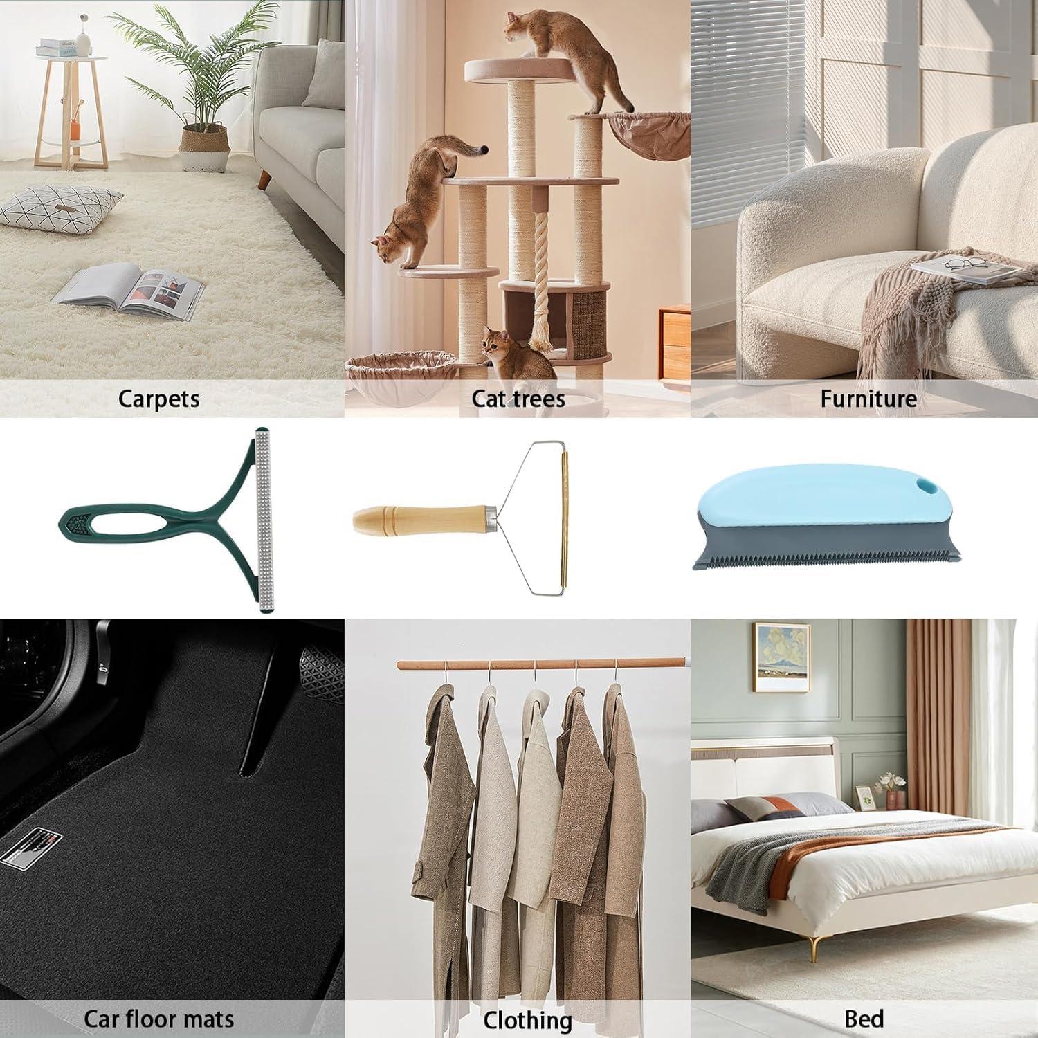 Removedor de Pelo de Mascotas ROAKFONK 5 Piezas Portátil