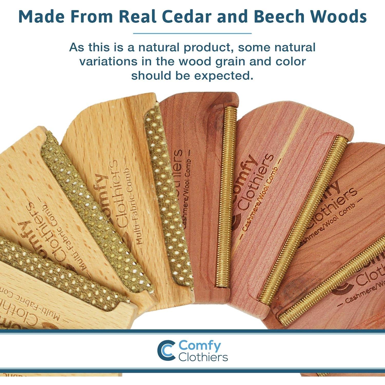 Paquete Peines y Depilador de Suéter Madera de Haya y Cedro