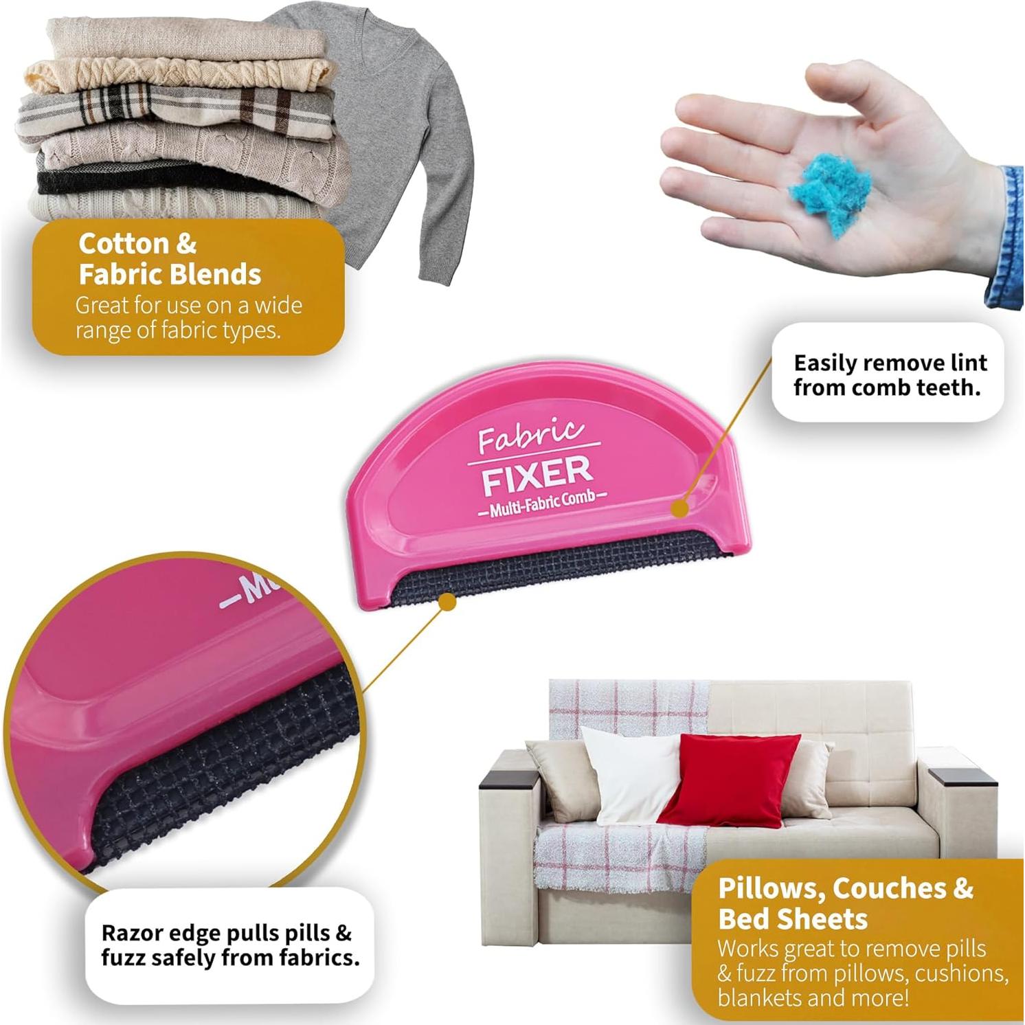 Peine Quitapelusas Manual Wardrobe Hackers Rosa 2 Piezas