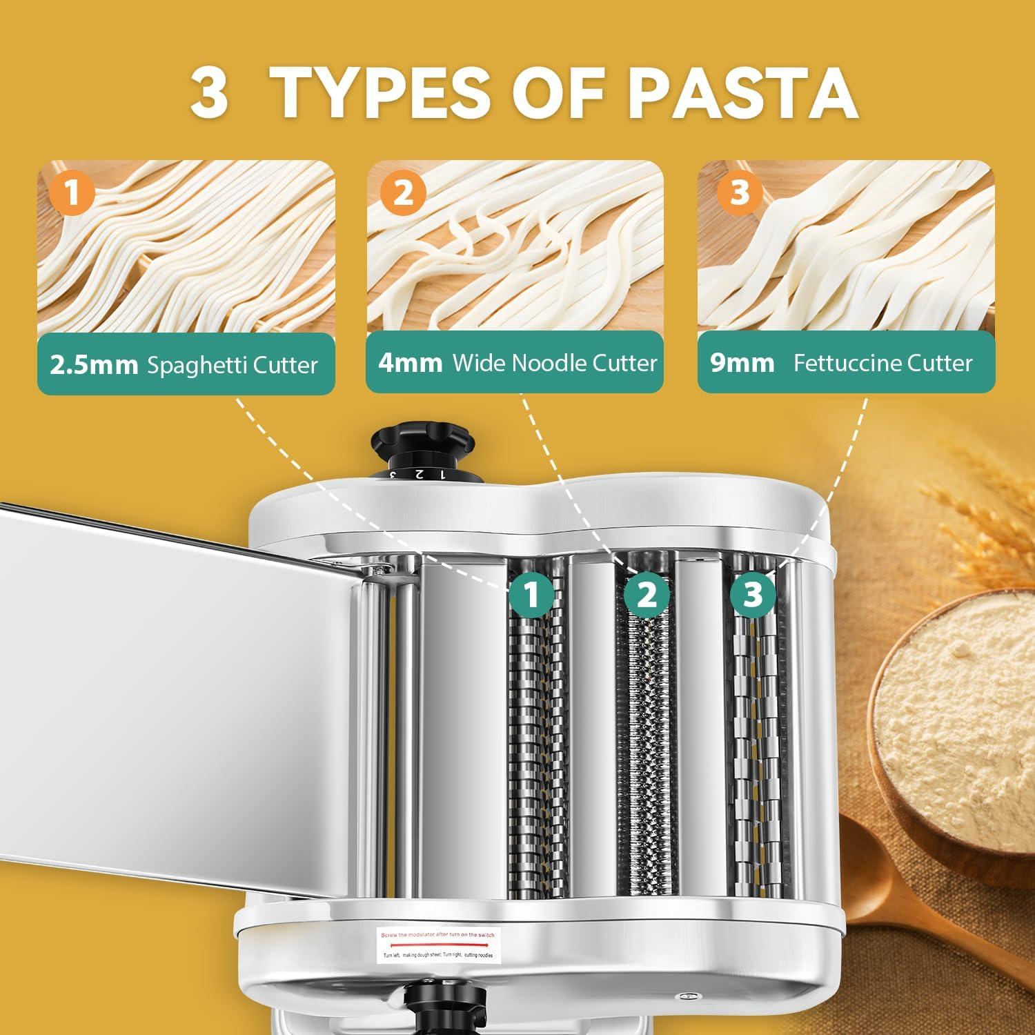 Máquina de Pasta Eléctrica Newhai 3 Cuchillas Acero Inoxidable