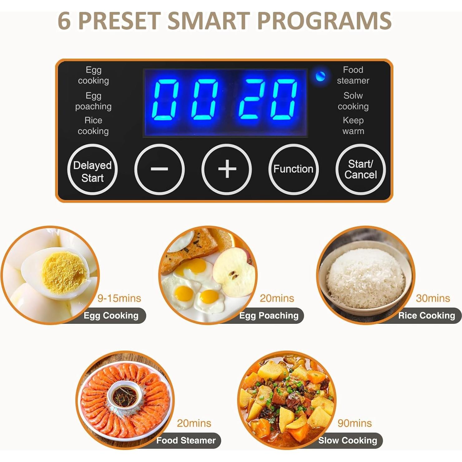 Vaporera eléctrica Evoloop 4L 2 niveles con apagado automático