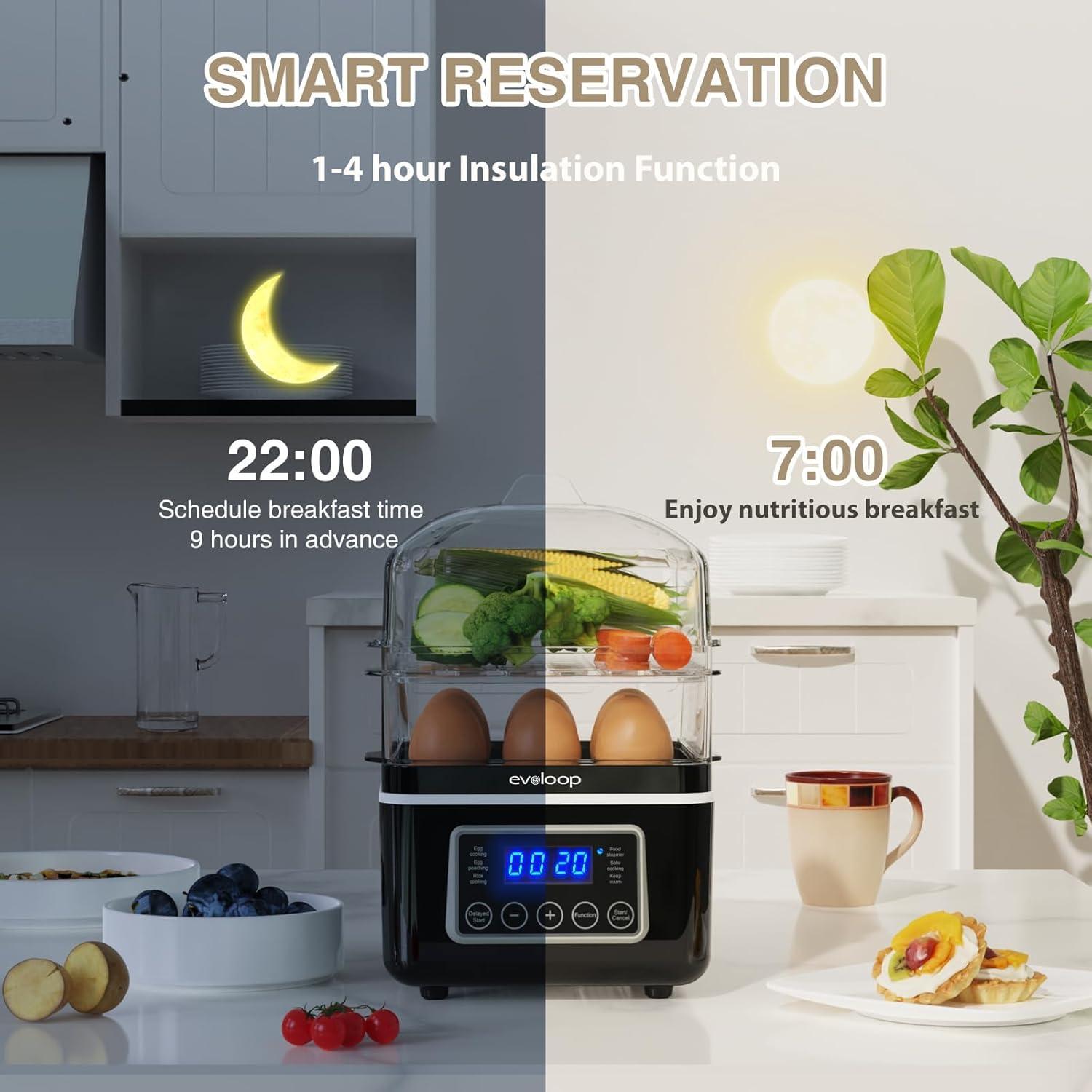 Vaporera eléctrica Evoloop 4L 2 niveles con apagado automático