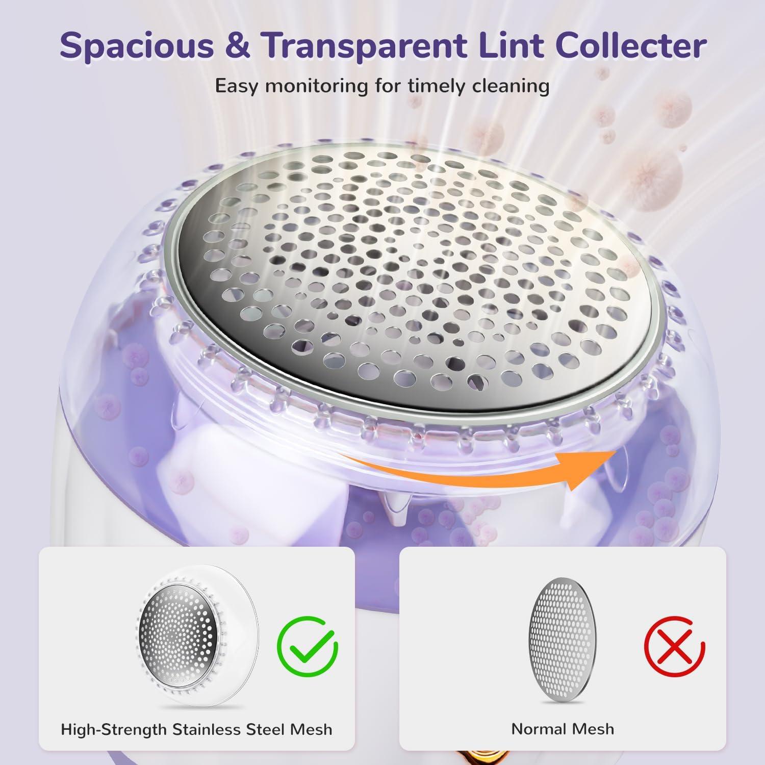 Fabric Shaver, Rechargeable Sweater Shaver, Lint Remover with 6 Leaf Blades, Electric Defuzzer Remove Fuzz, Pills from Clothes, Furniture, Sofa, Blanket