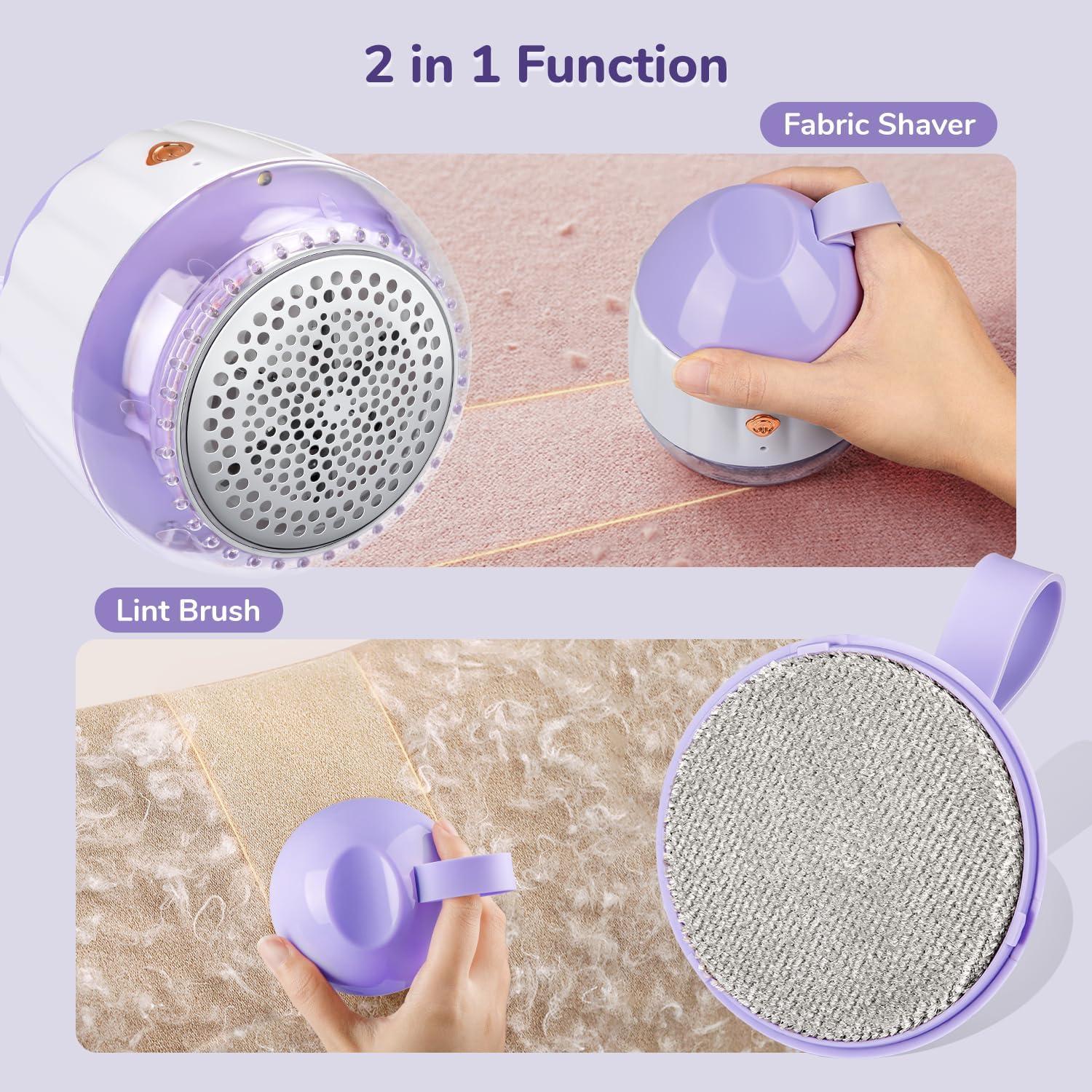 Fabric Shaver, Rechargeable Sweater Shaver, Lint Remover with 6 Leaf Blades, Electric Defuzzer Remove Fuzz, Pills from Clothes, Furniture, Sofa, Blanket