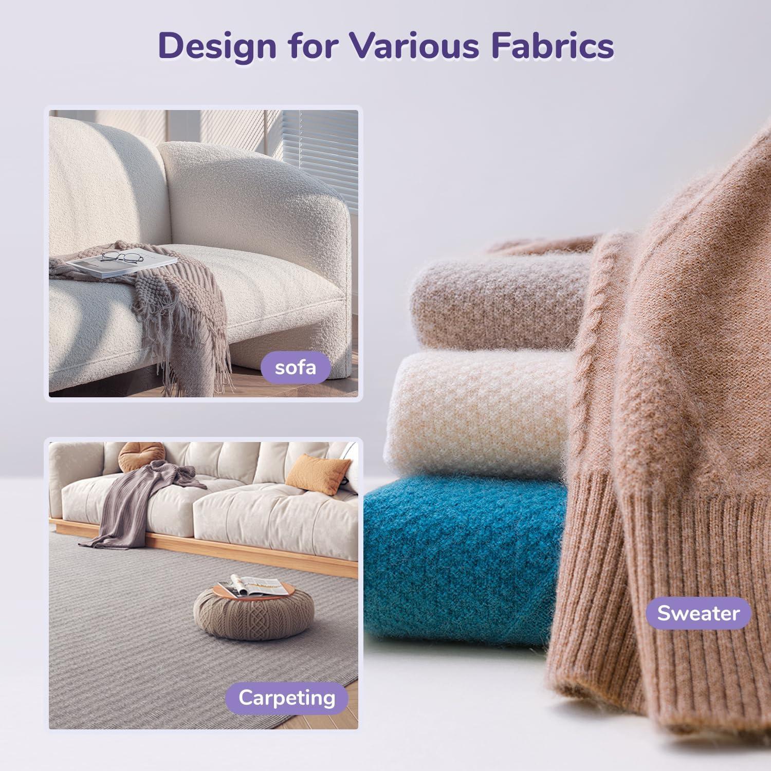 Fabric Shaver, Rechargeable Sweater Shaver, Lint Remover with 6 Leaf Blades, Electric Defuzzer Remove Fuzz, Pills from Clothes, Furniture, Sofa, Blanket