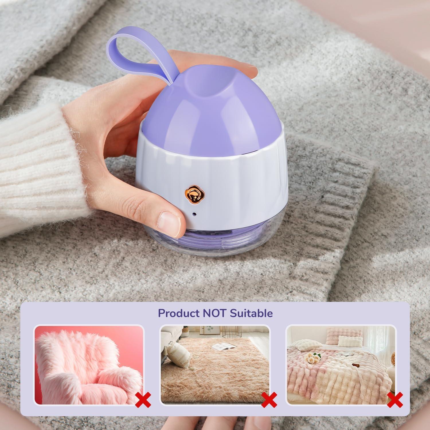 Fabric Shaver, Rechargeable Sweater Shaver, Lint Remover with 6 Leaf Blades, Electric Defuzzer Remove Fuzz, Pills from Clothes, Furniture, Sofa, Blanket