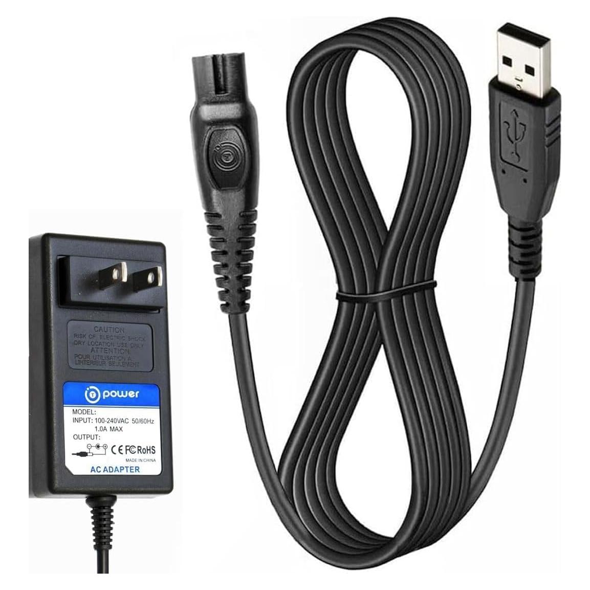 T POWER 5V Charging Cord for Bymore Fabric Shaver Sweater Shaver and Popchose Lint Remover Fuzzs Pills Pilling Trimmer Replacement Ac Dc Adapter Car Charger Power Supply Cord