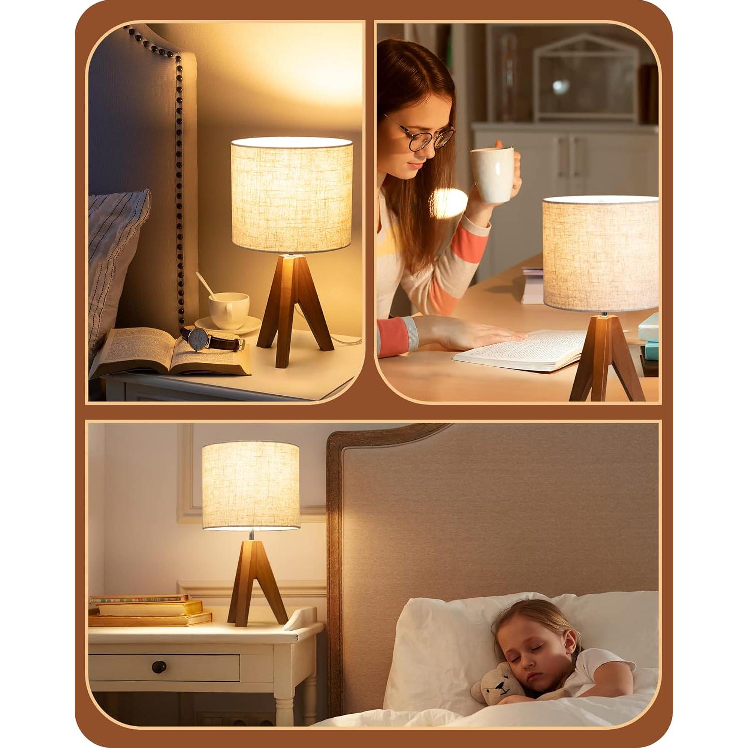 Lámpara de Mesa Tripode EDISHINE Beige 36.1 cm E26