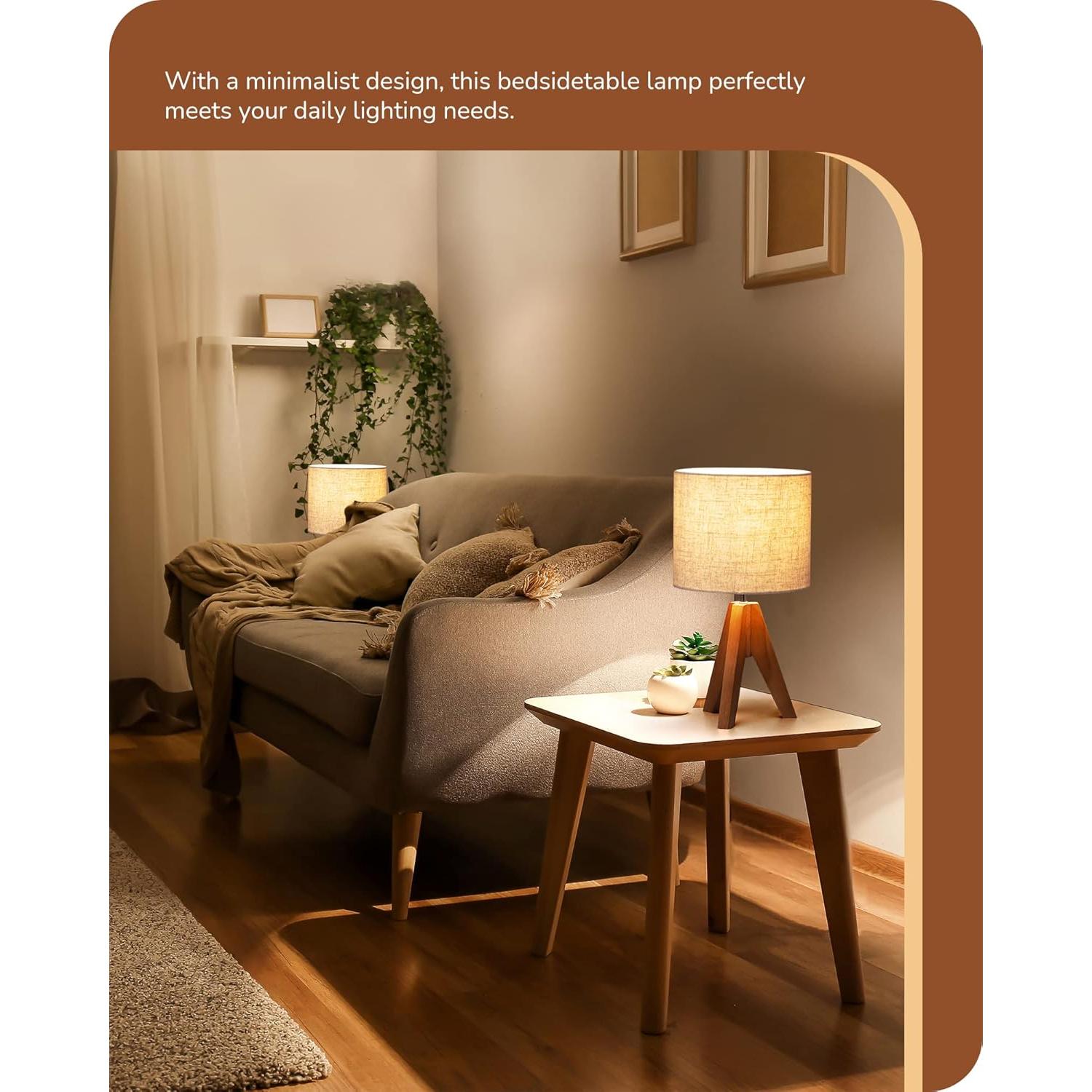 Lámpara de Mesa Tripode EDISHINE Beige 36.1 cm E26