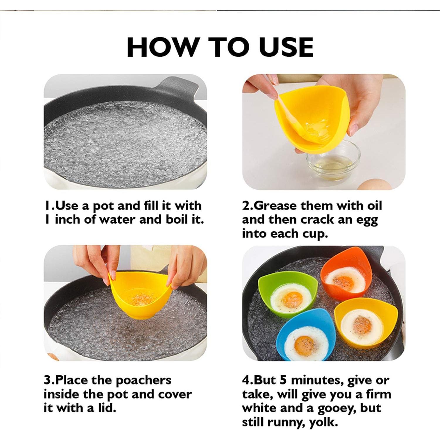 Cocinero de Huevos Pochados KRGMNHR Silicona Antideslizante