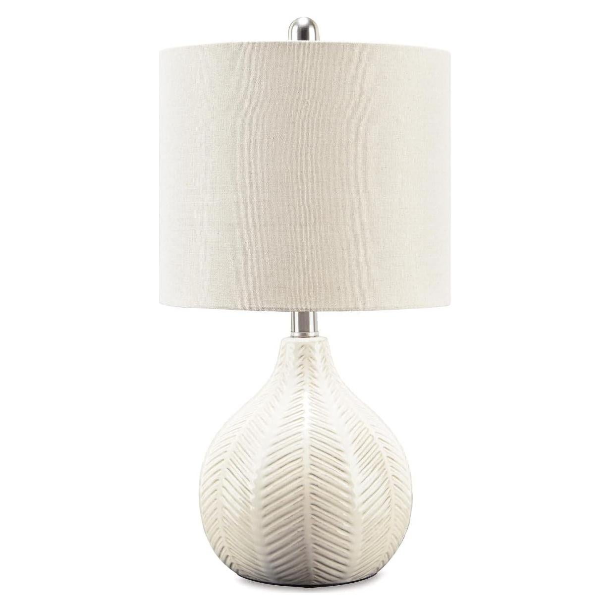 Lámpara de mesa cerámica Ashley Rainermen 28x28x53 cm blanco