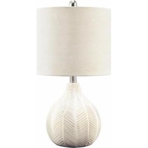 Lámpara de mesa cerámica Ashley Rainermen 28x28x53 cm blanco