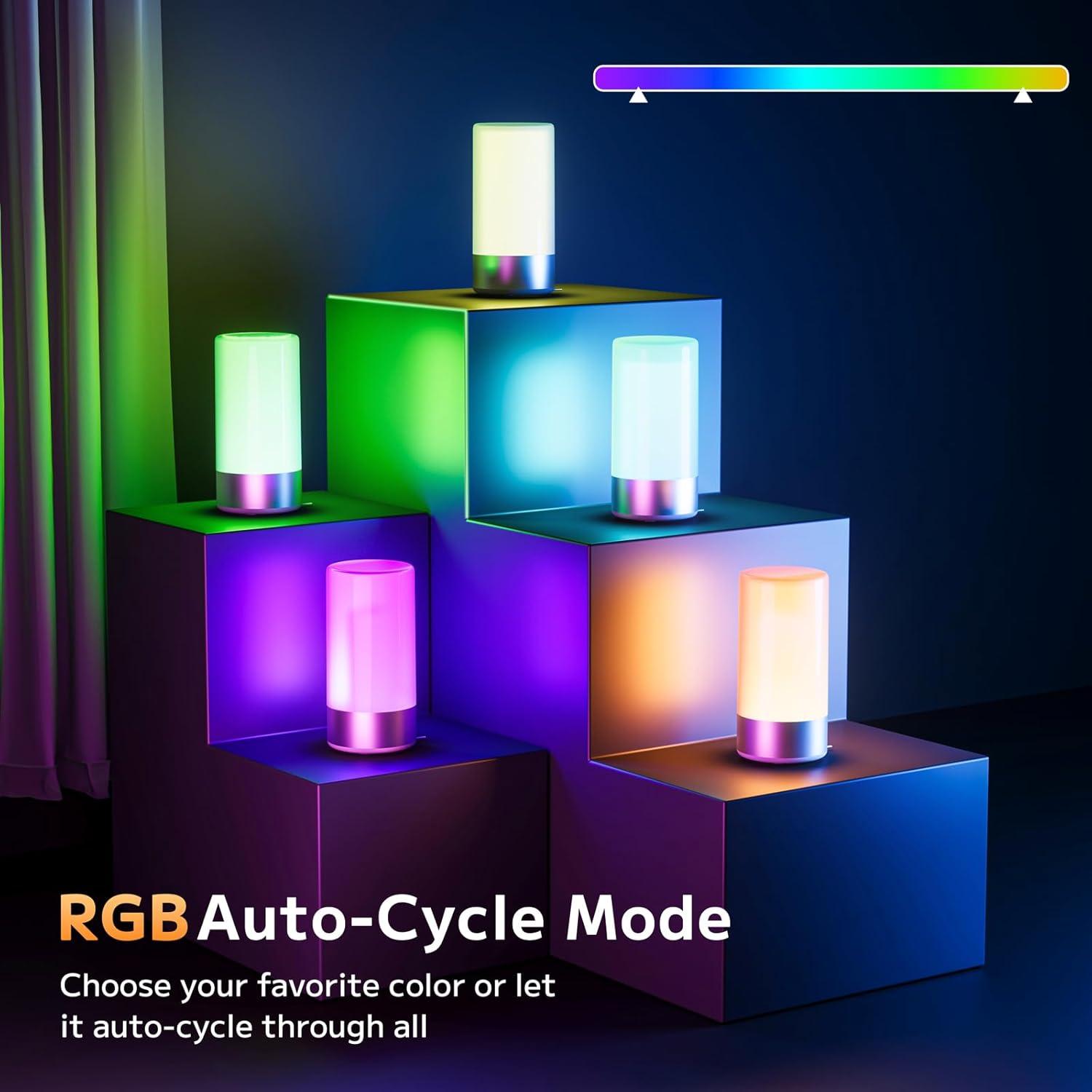 Lámpara de Mesa Táctil LED Famigreta T6 RGB 3 Niveles 19.3cm