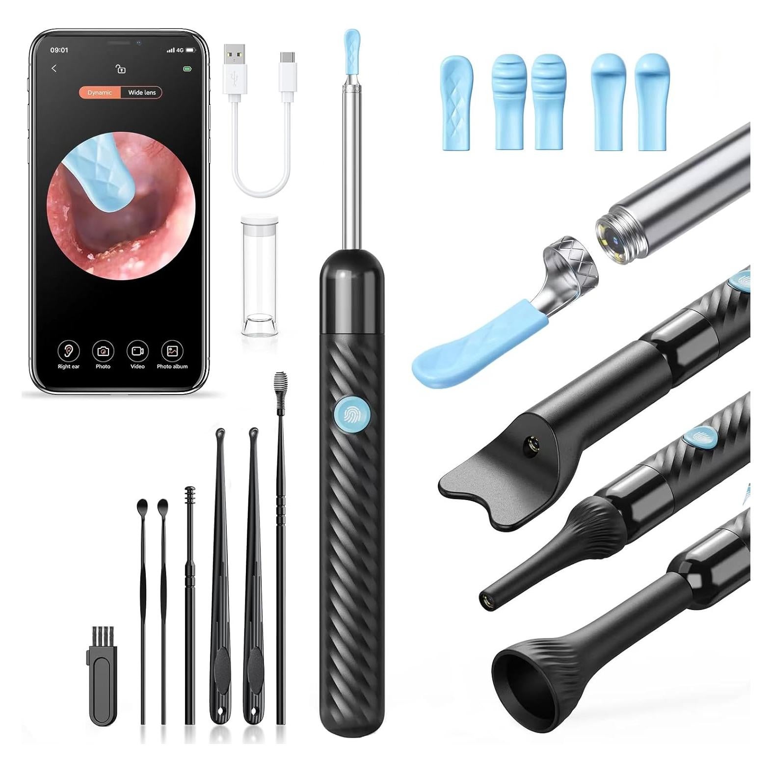 Limpiador de Oído Loyker X6 con Cámara 1080P LED Negro