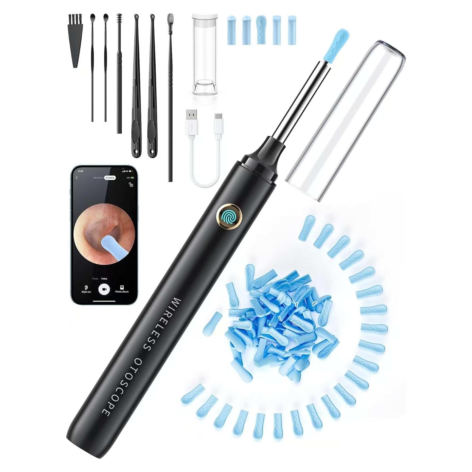 Limpiador de Oídos DEETOK con Cámara HD 1080P y 50 Puntas