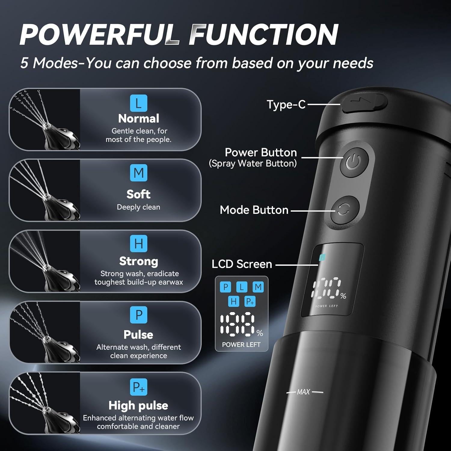 Limpiador de Oídos Eléctrico Lebbtl W80 con 5 Modos