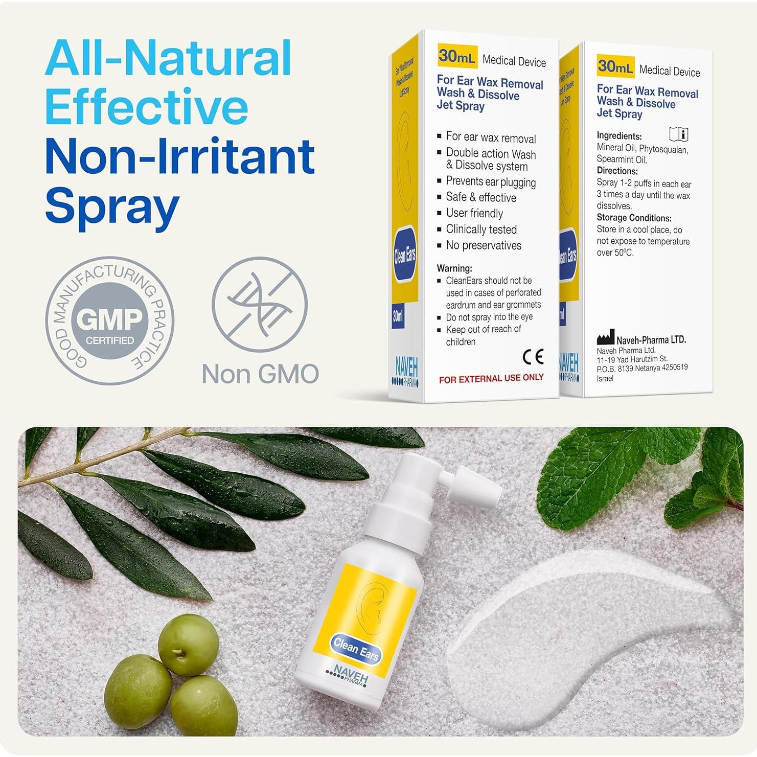 Spray Eliminador de Cerumen CleanEars 30 ml Naveh Pharma