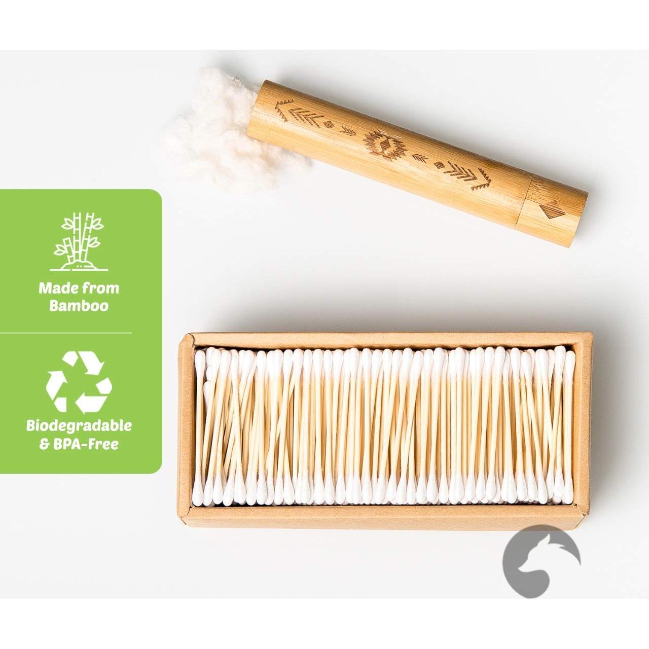 Hisopos de Algodón de Bambú EcoFox 500 Unidades Ecológicos