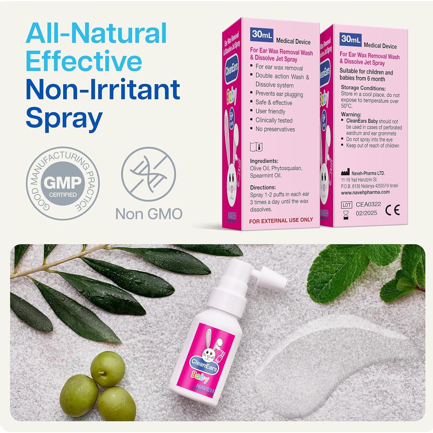 NAVEH PHARMA CleanEars Baby Spray Eliminador Cerumen 30 ml