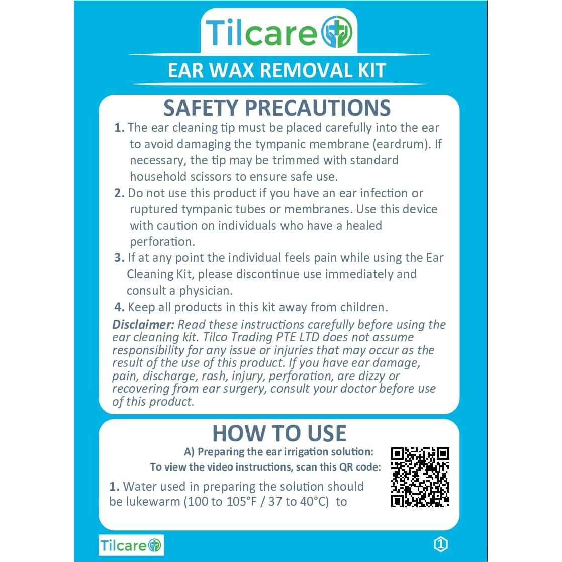 Kit de Limpieza de Oídos Tilcare - Irrigación Cerumen Adultos Niños