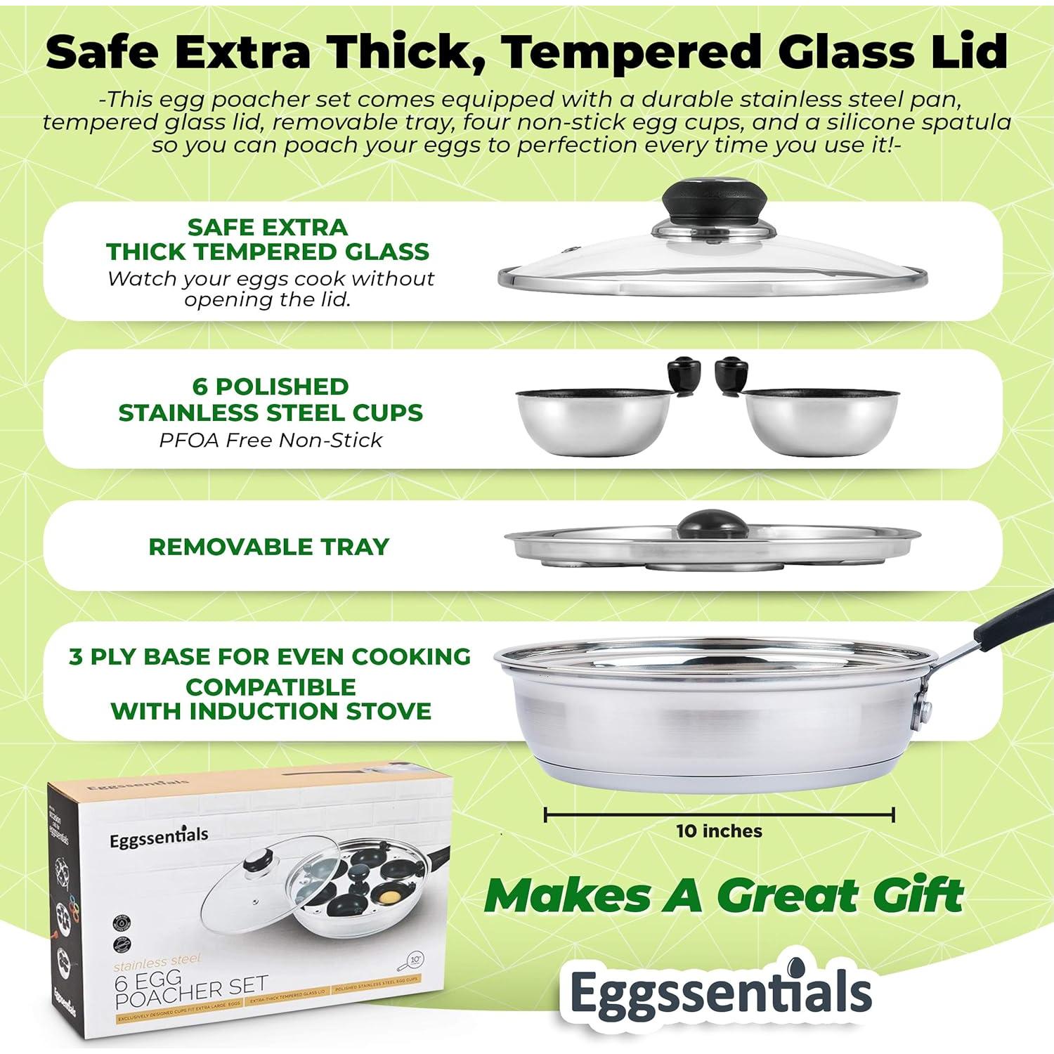 Sartén Antiadherente Eggssentials para 6 Huevos Poached