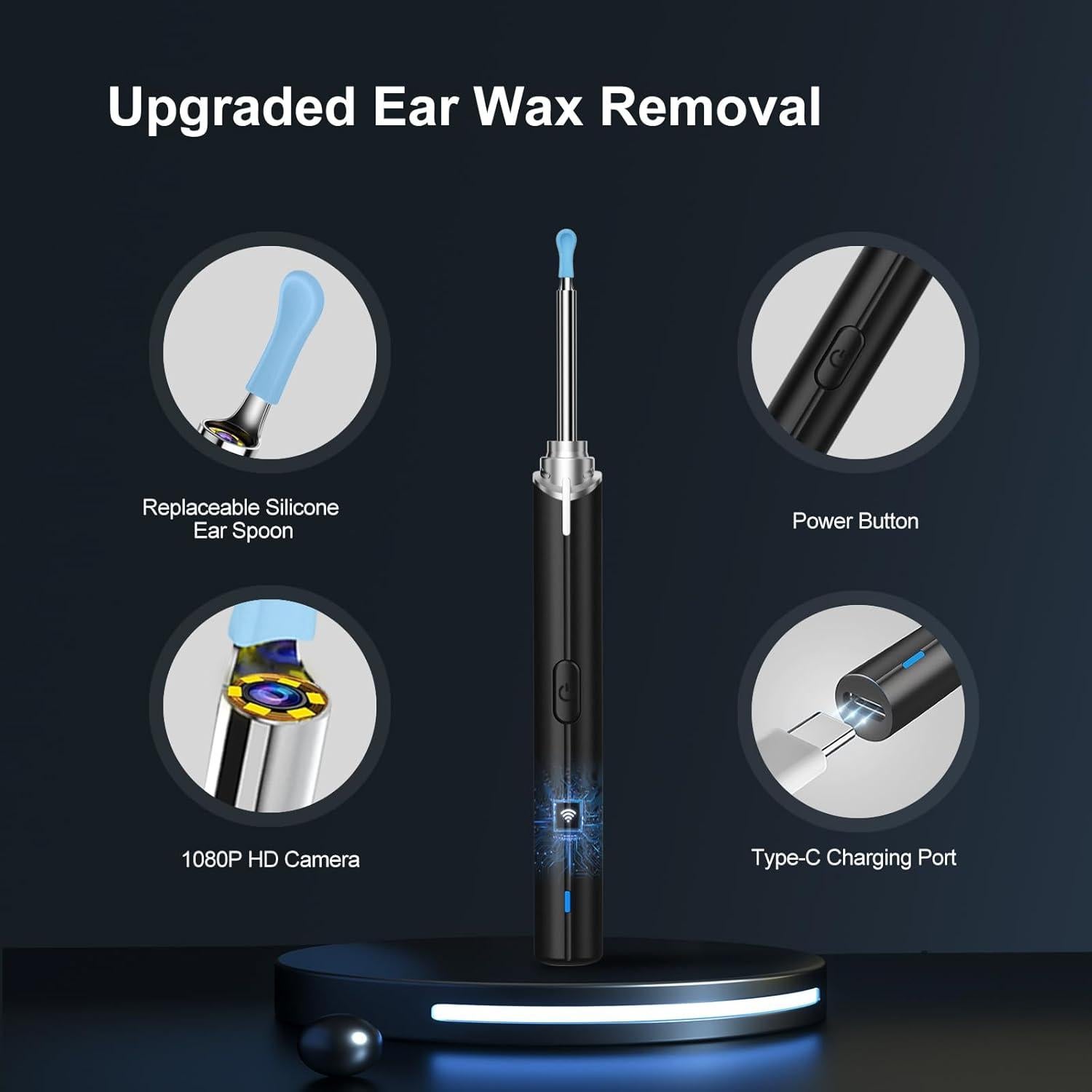 Kit de limpieza de oídos Edicc Y13 con cámara HD 1296P