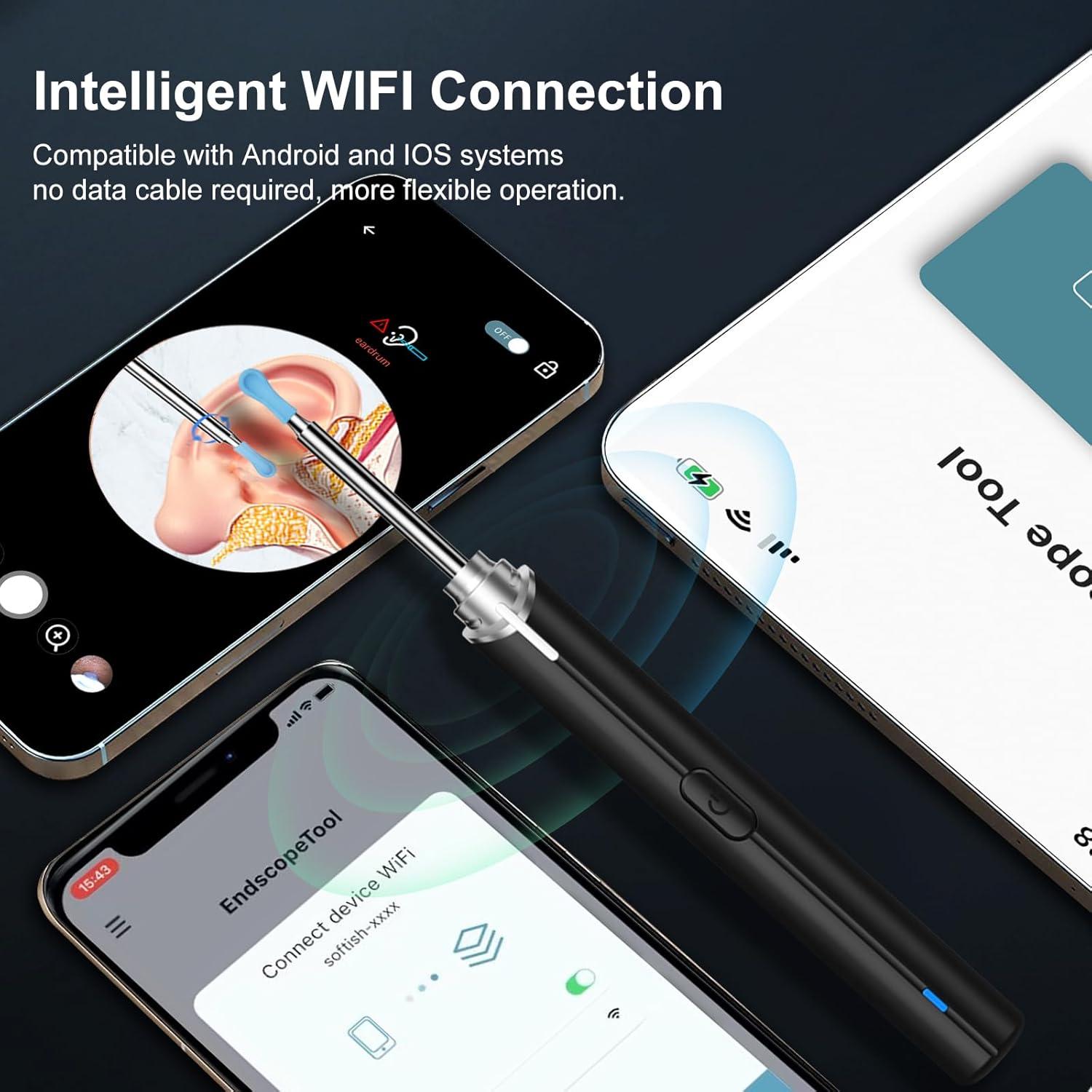 Kit de limpieza de oídos Edicc Y13 con cámara HD 1296P