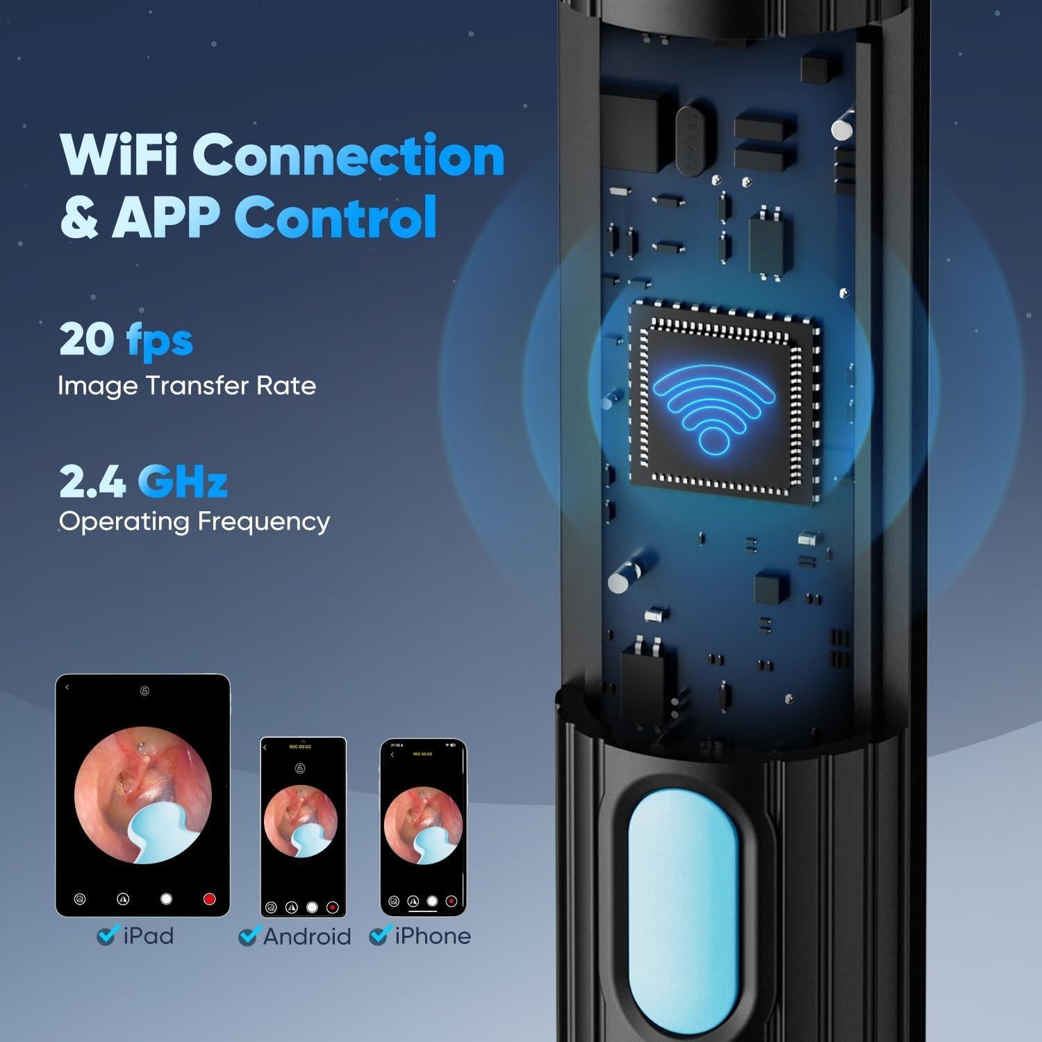 Kit de Eliminación de Cerumen MOOPHY con Cámara HD 1296P