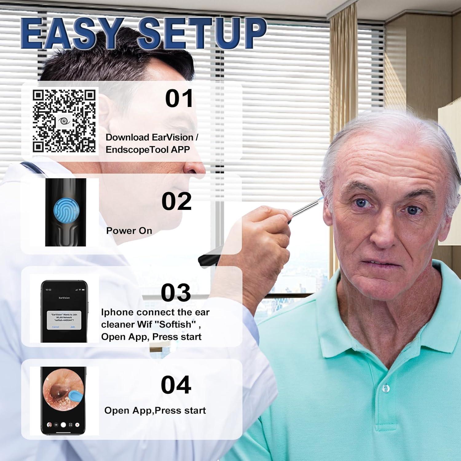 Limpiador de Oído NTGISO con Cámara 1080P y 6 LED