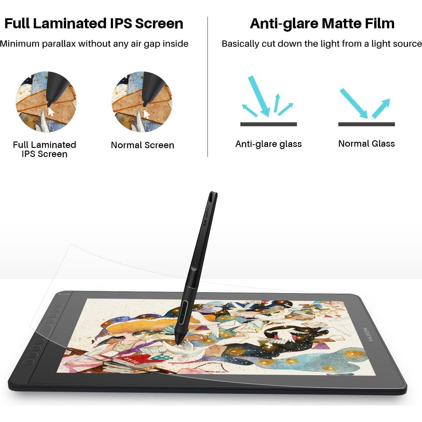 Tableta Gráfica Huion Kamvas 16 2021 15.6" Antirreflejo