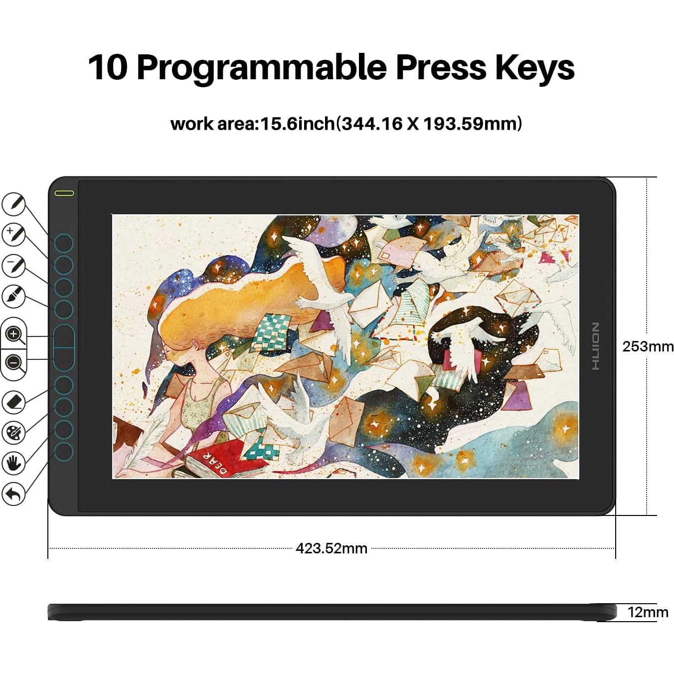Tableta Gráfica Huion Kamvas 16 2021 15.6" Antirreflejo
