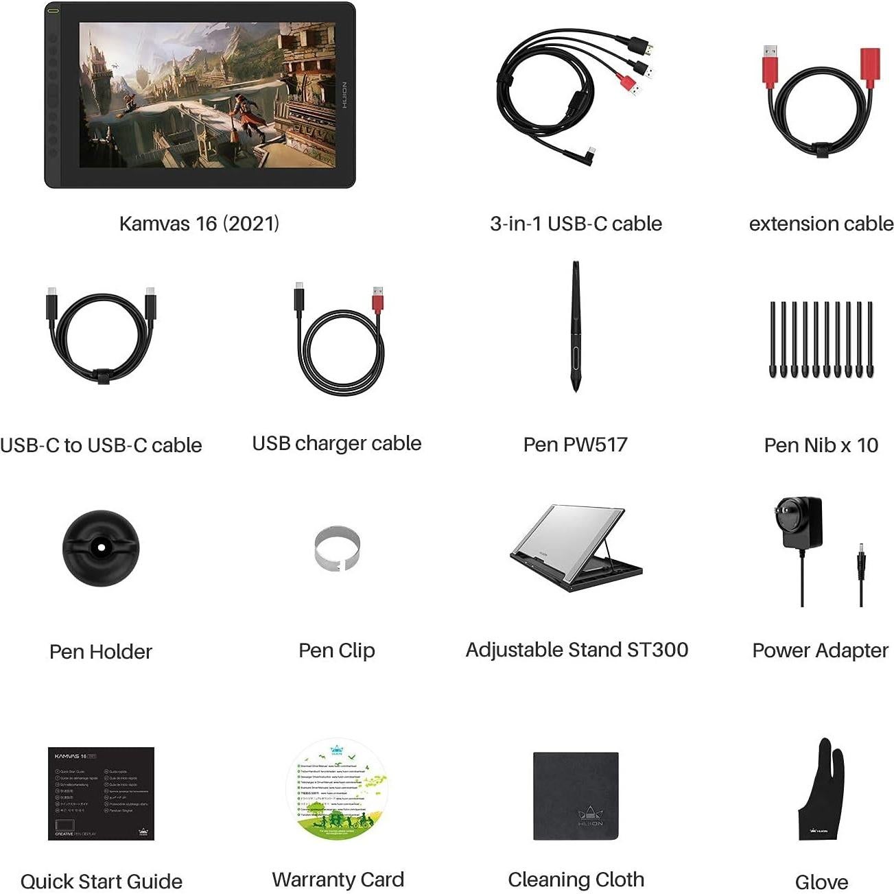 Tableta Gráfica Huion Kamvas 16 2021 15.6" Antirreflejo