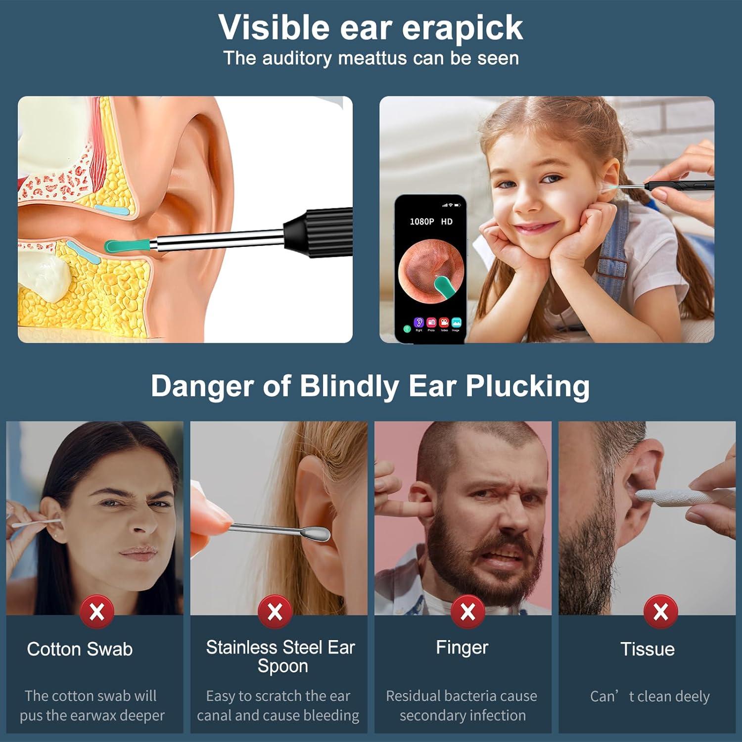 Kit de Limpieza de Oídos NE3-18 con Cámara HD 1080P