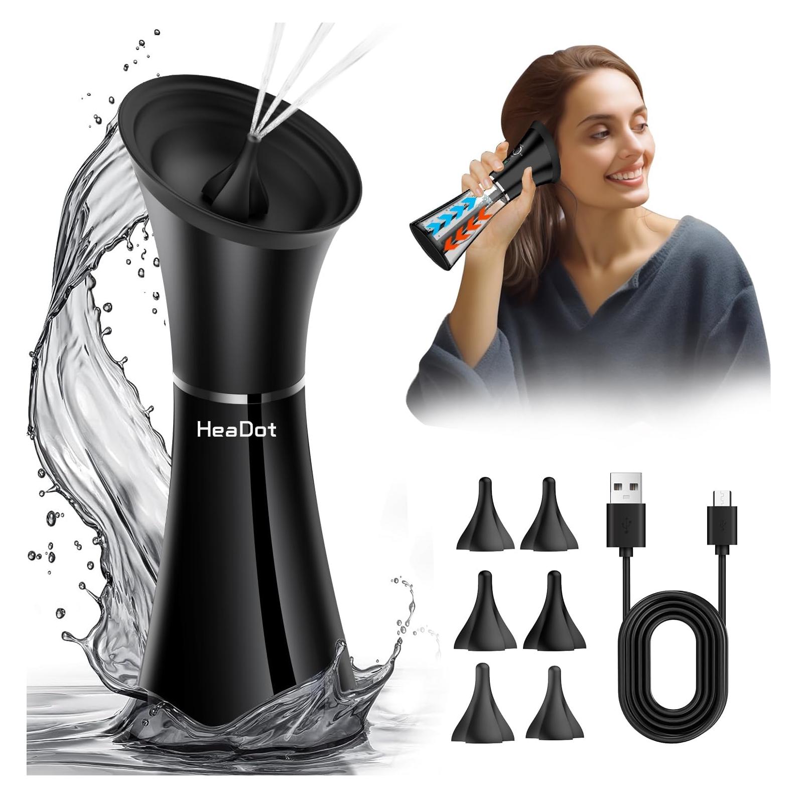 Limpiador de Oídos Eléctrico HeaDot con 6 Puntas y 4 Modos