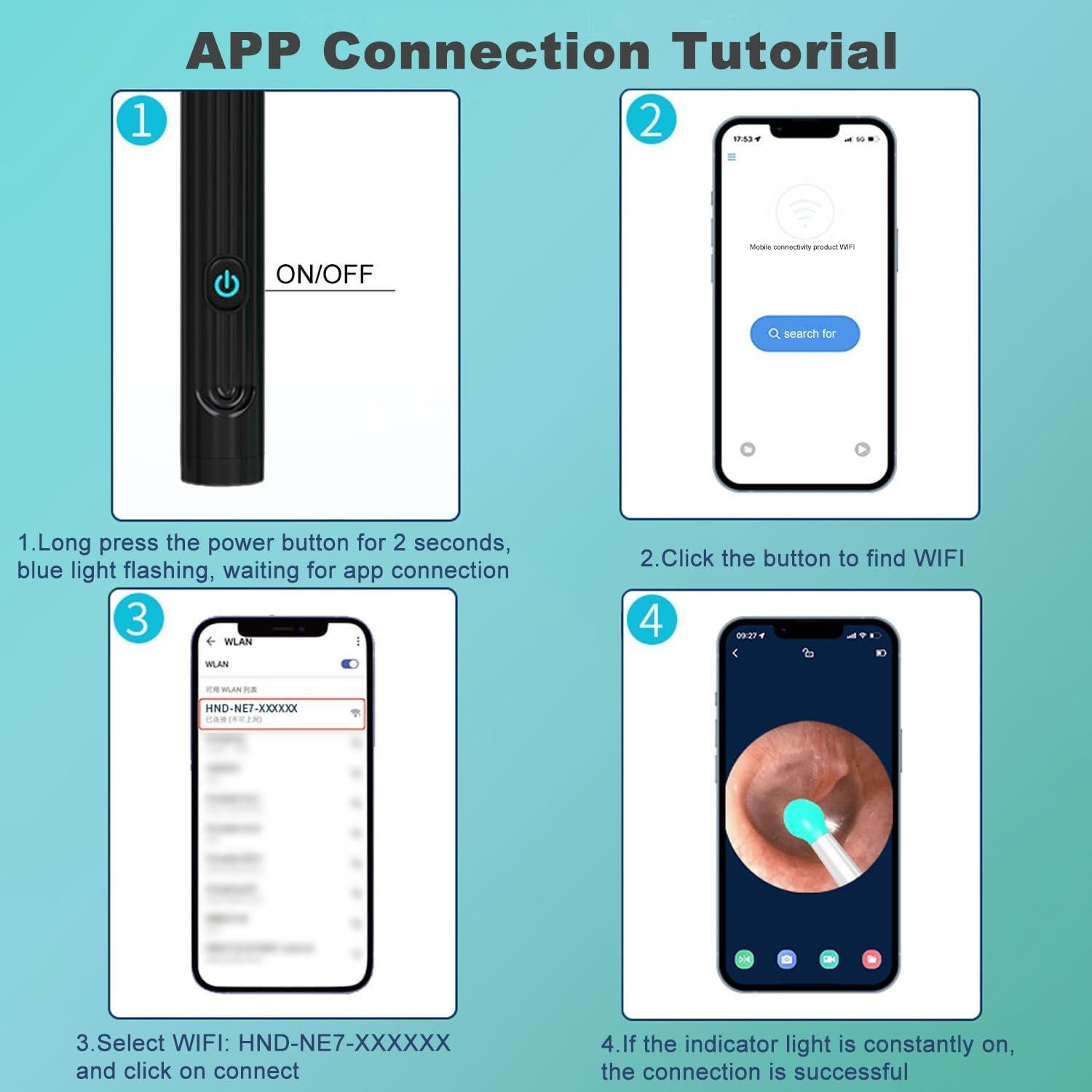 Kit de Eliminación de Cerumen OKUBOX con Cámara HD 1080P