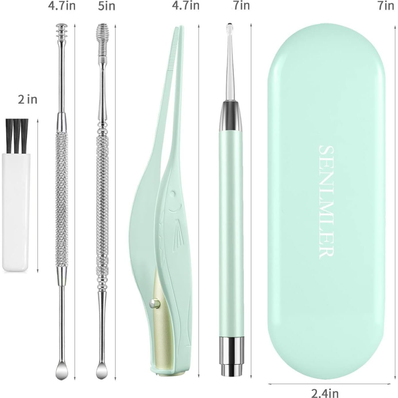 Kit de limpieza de oídos YESUNNY 4 piezas con luz LED