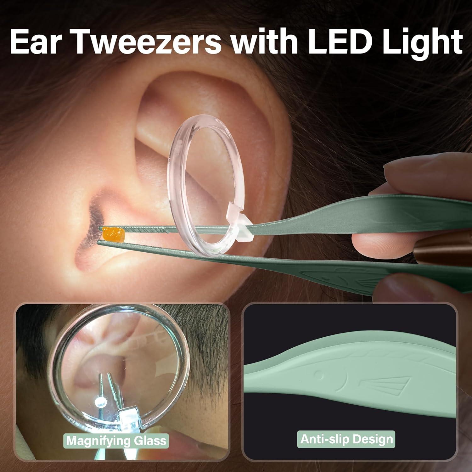 Kit de Limpieza de Oídos POZILAN con Luz LED - 15 Piezas