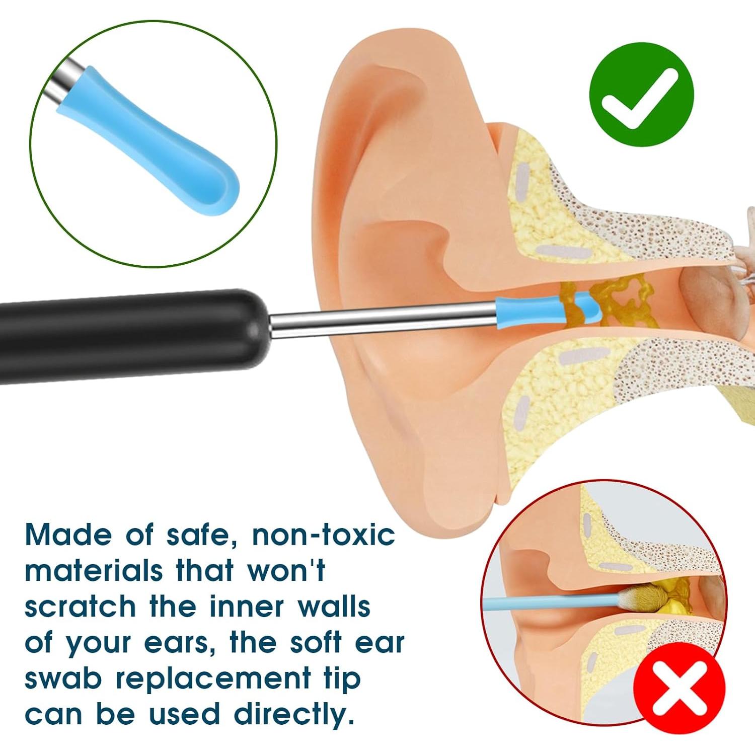 90 Piezas Consejos de Remoción de Cerumen Silicona Meiying