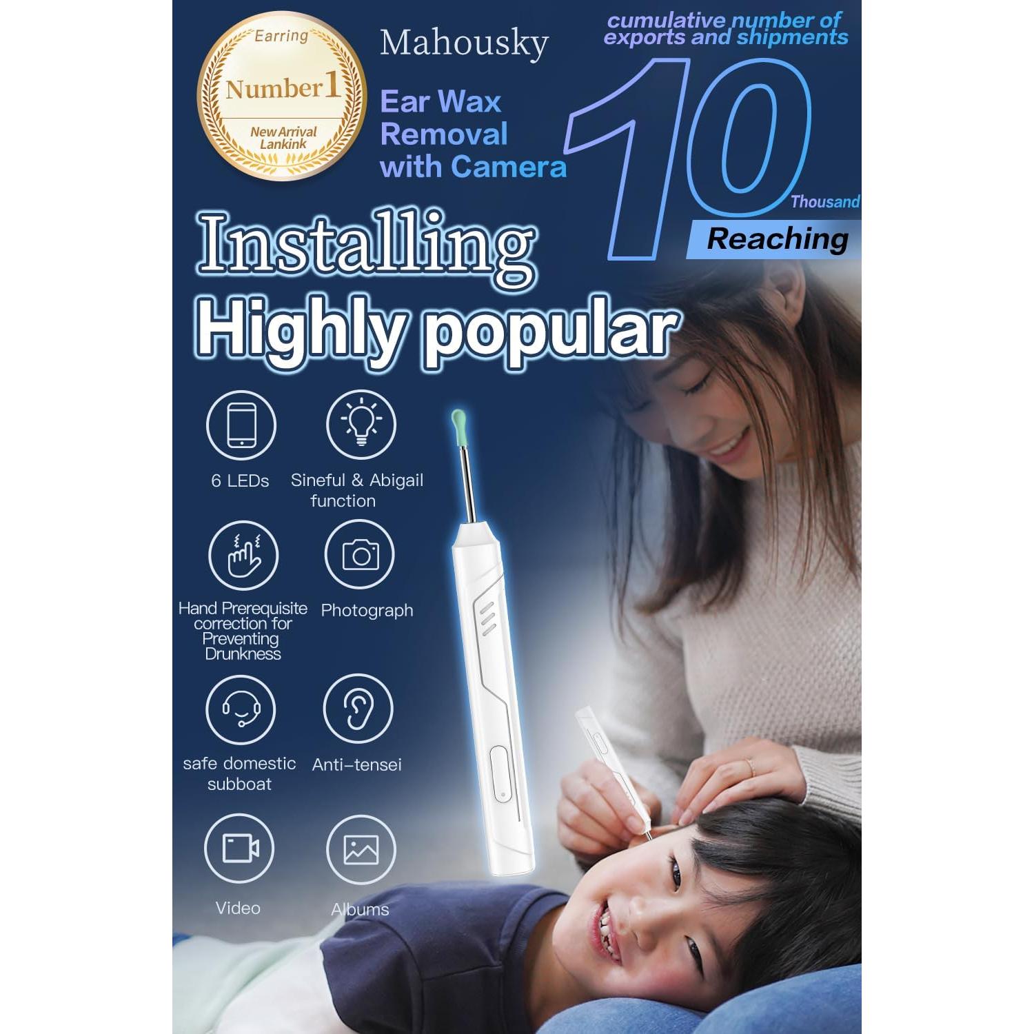 Endoscopio inalámbrico FHD 1080P Mahousky para oídos