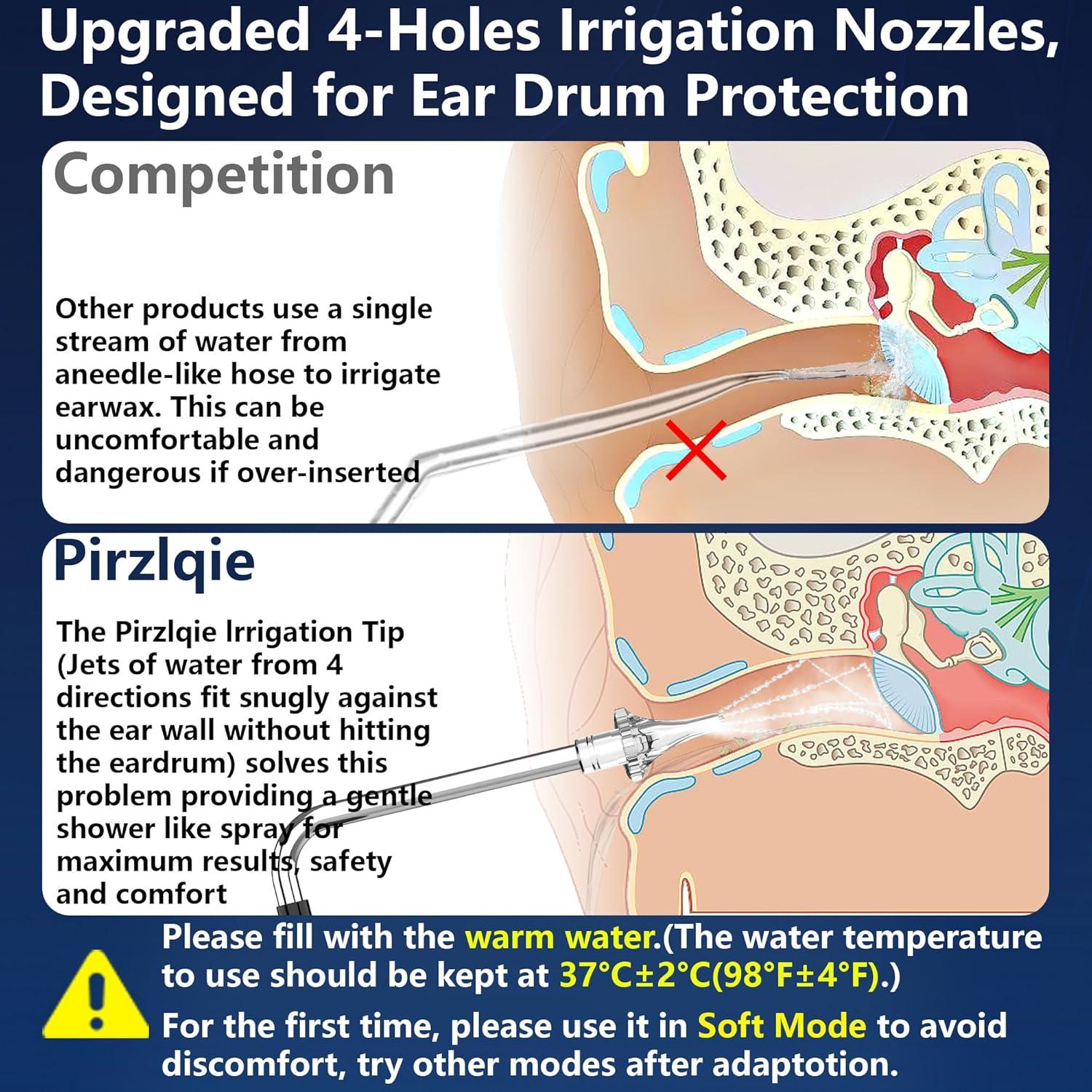 Kit de Limpieza de Oídos Eléctrico Pirzlqie 2 en 1 Agua