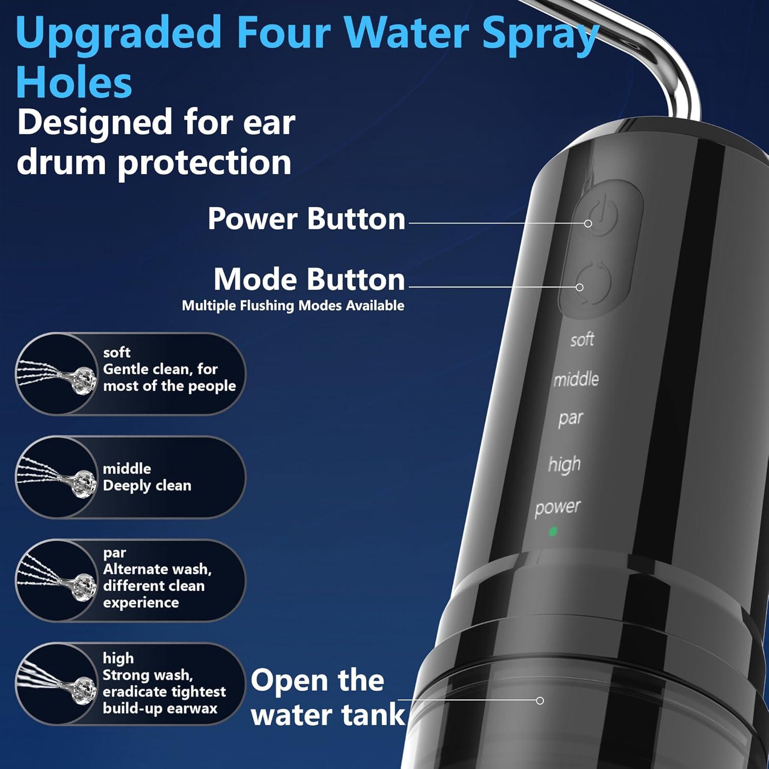 Kit de Limpieza de Oídos Eléctrico Pirzlqie 2 en 1 Agua