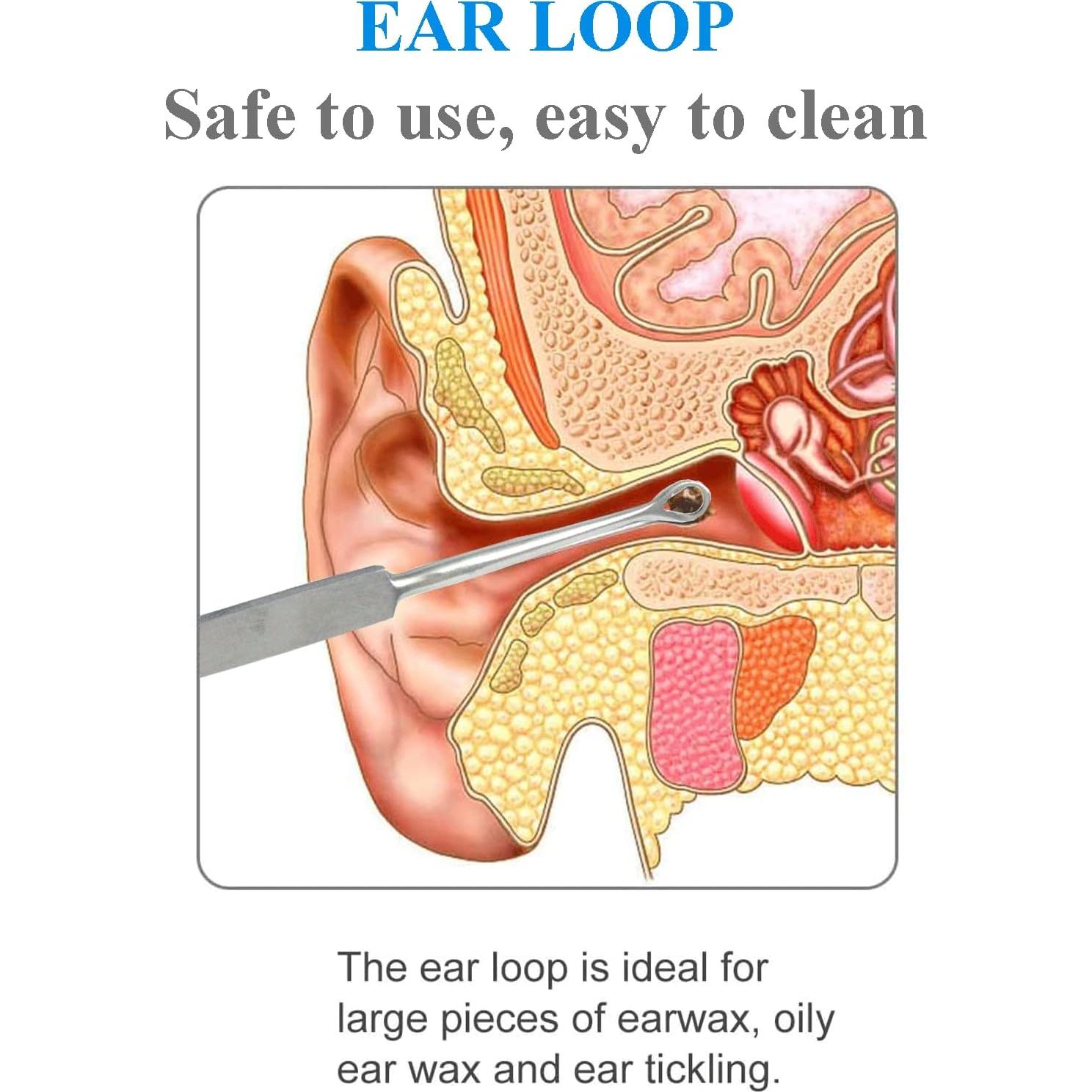 Kit de Limpieza de Cerumen Krisp Beauty Acero Inoxidable