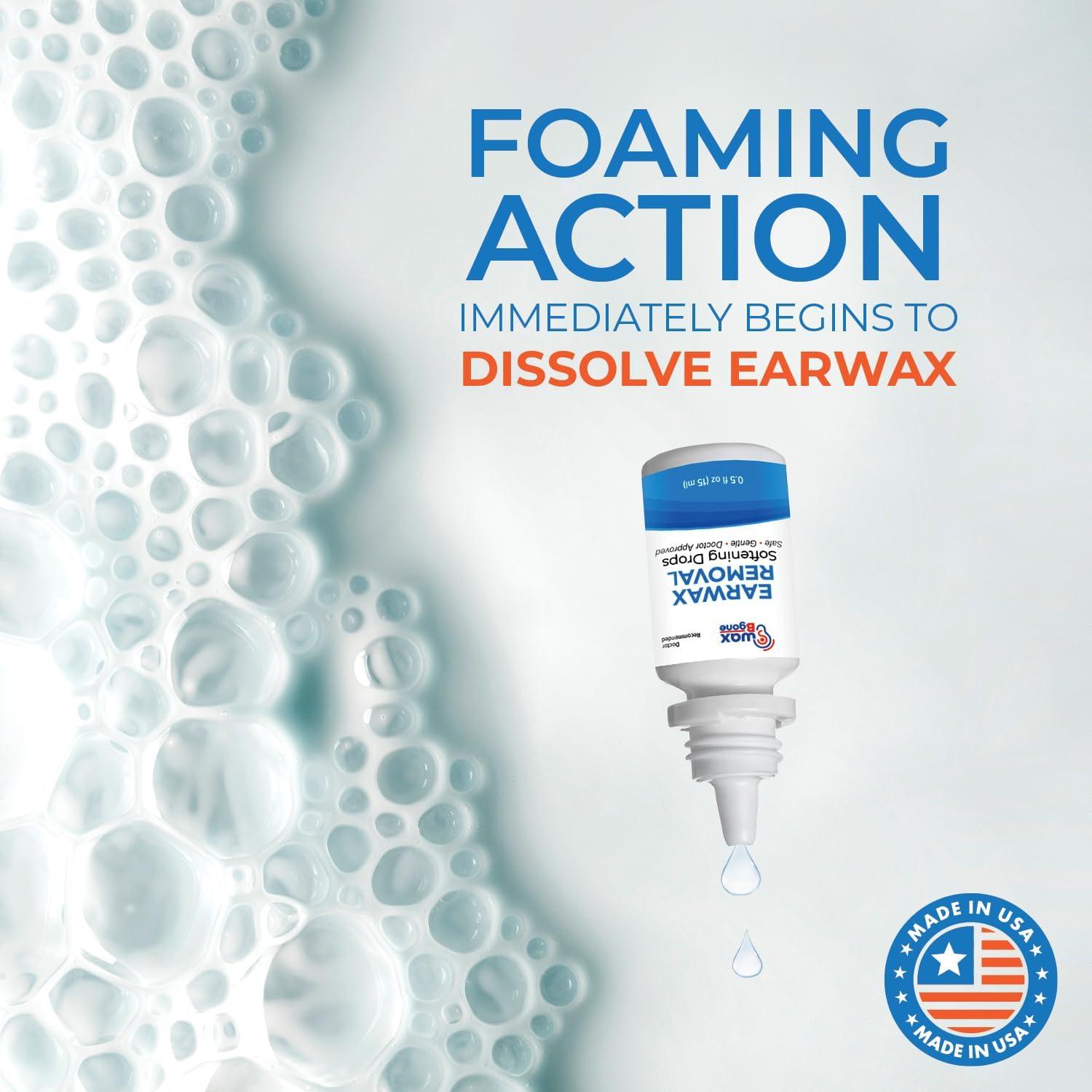 Kit de Limpieza de Oídos WaxBgone con Jeringa y Gotas