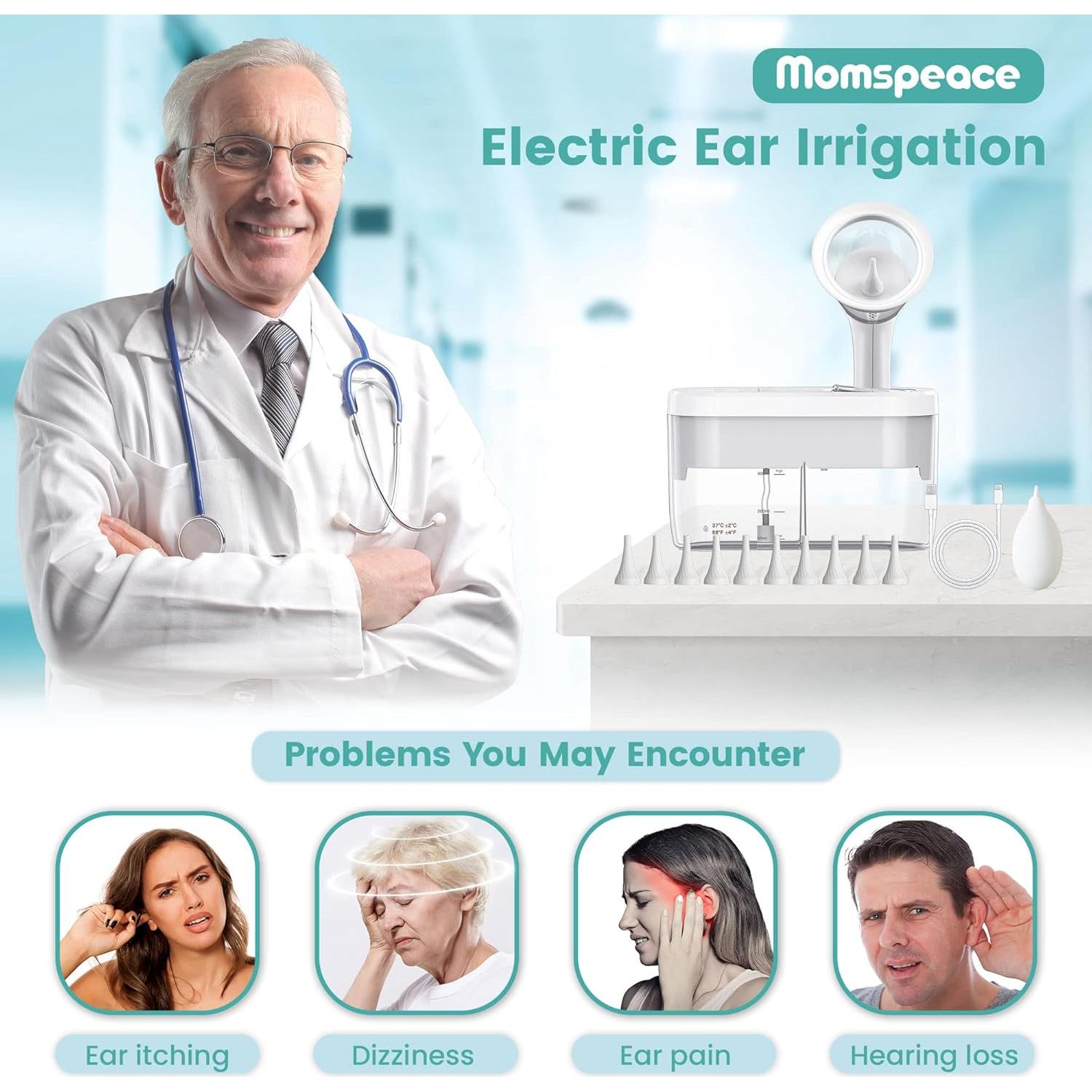 Limpiador de Oídos Eléctrico Momspeace con 10 Puntas