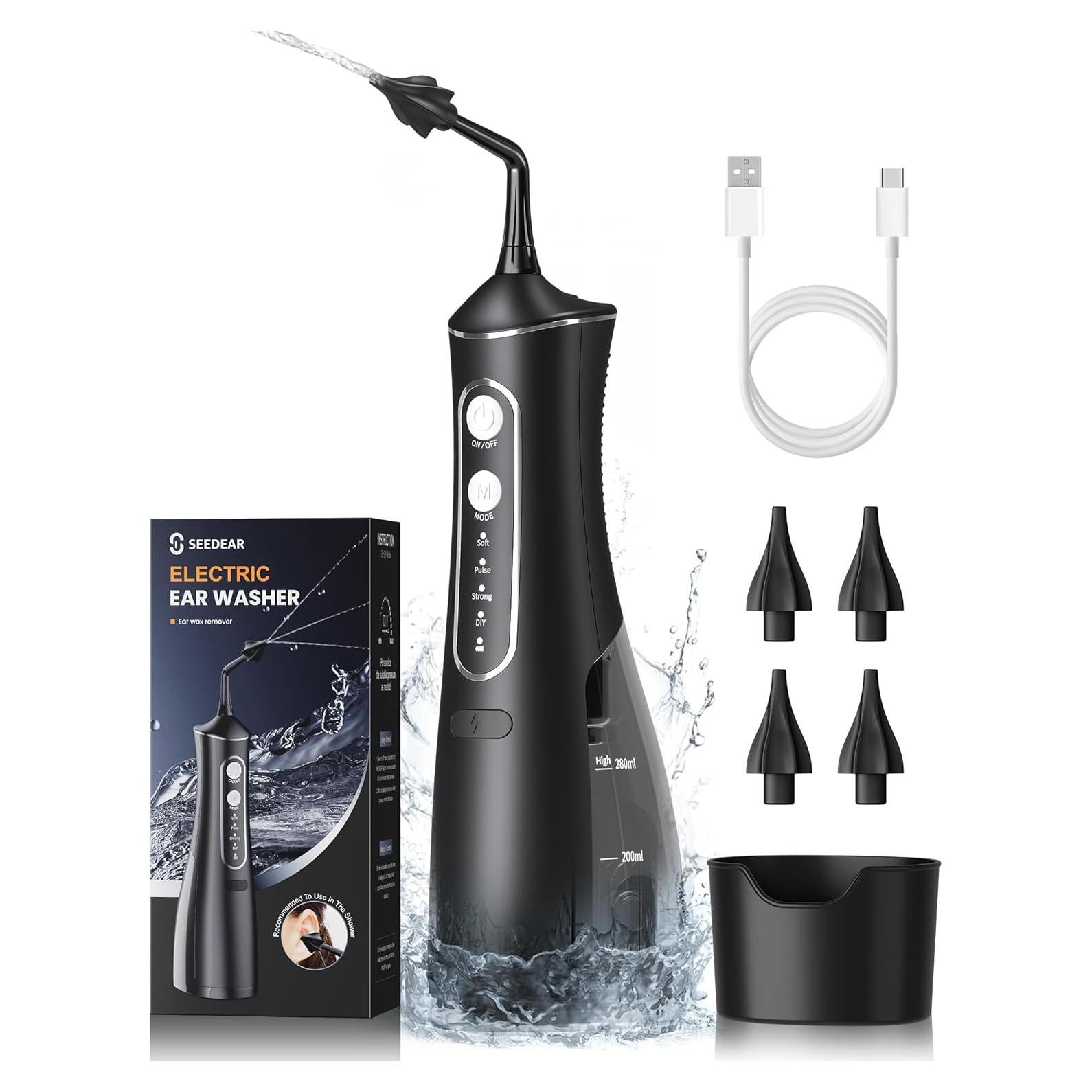 Limpiador de Oídos Eléctrico SEEDEAR 300ml - Kit de Irrigación