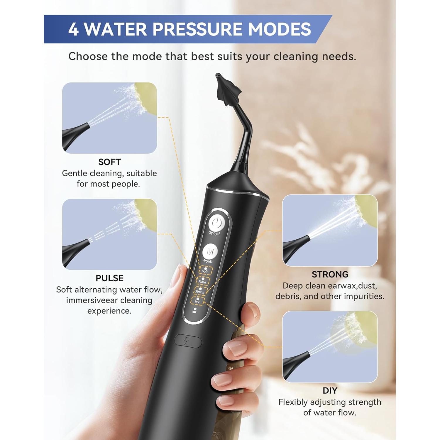 Limpiador de Oídos Eléctrico SEEDEAR 300ml - Kit de Irrigación