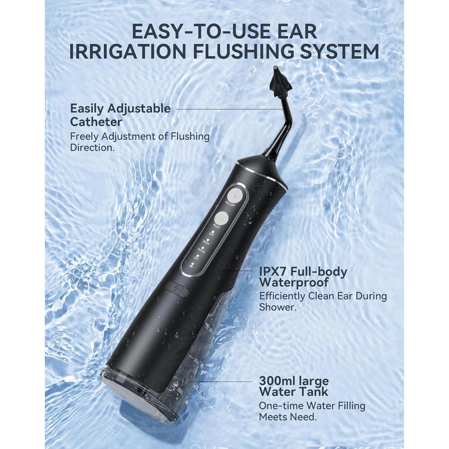 Limpiador de Oídos Eléctrico SEEDEAR 300ml - Kit de Irrigación